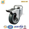 High quality 4-inch hollow kingpin swivel wheel caster with brake